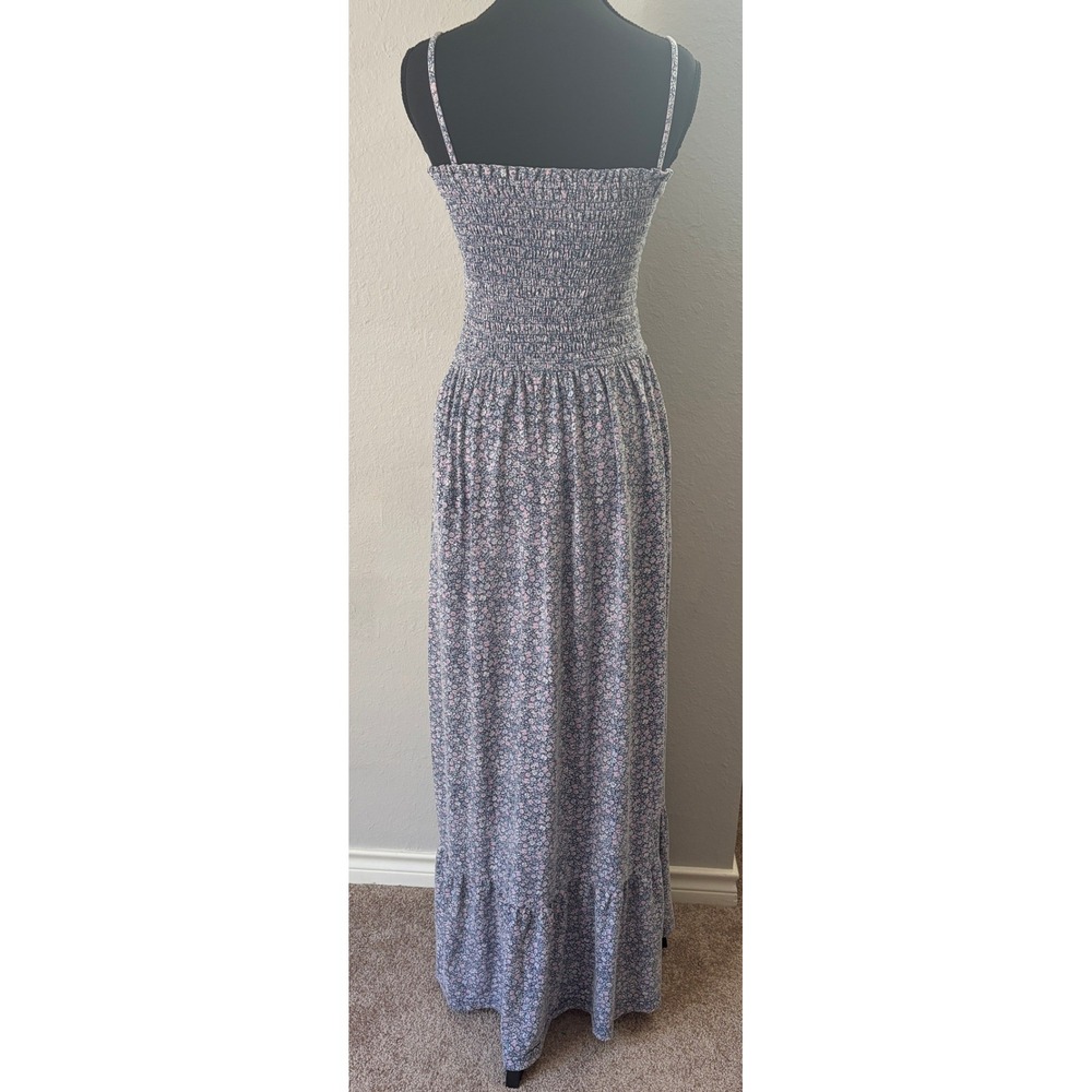 Pact Womens Organic Cotton Floral Smocked Maxi Dress Size M Pockets Sustainable - Picture 2 of 9